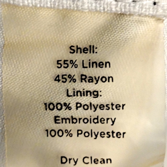 Talbots Bamboo Patterned Linen/Rayon Blend Skirt, Size 14, White with Black, NWT - Picture 4 of 4